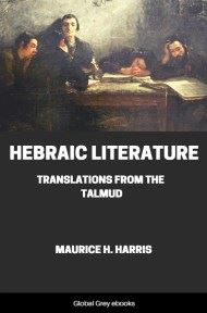 cover page for the Global Grey edition of Hebraic Literature, Translations From the Talmud by Maurice H. Harris