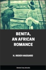 cover page for the Global Grey edition of Benita, An African Romance by H. Rider Haggard