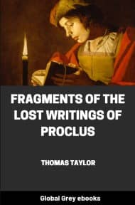 cover page for the Global Grey edition of Fragments of the Lost Writings of Proclus by Thomas Taylor