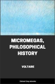cover page for the Global Grey edition of Micromegas, Philosophical History by Voltaire