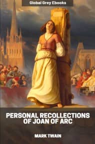 cover page for the Global Grey edition of Personal Recollections of Joan of Arc by Mark Twain