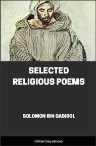 cover page for the Global Grey edition of Selected Religious Poems by Solomon Ibn Gabirol