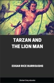 cover page for the Global Grey edition of Tarzan and the Lion Man by Edgar Rice Burroughs