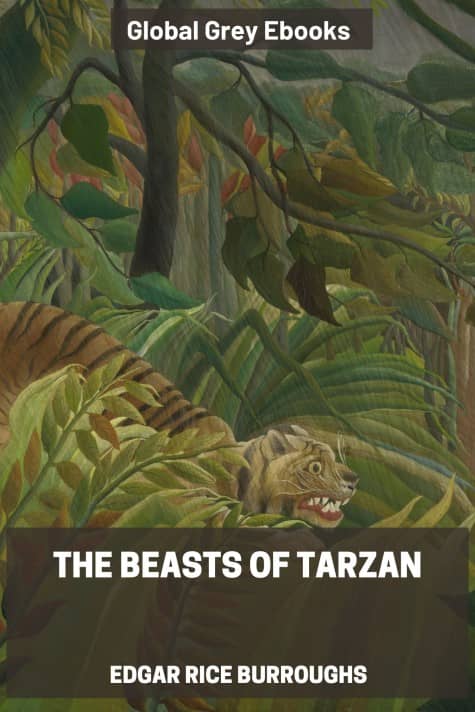 cover page for the Global Grey edition of The Beasts of Tarzan by Edgar Rice Burroughs