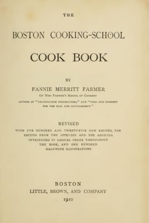 The Boston Cooking-School Cook Book, by Fannie Merritt Farmer - click to see full size image