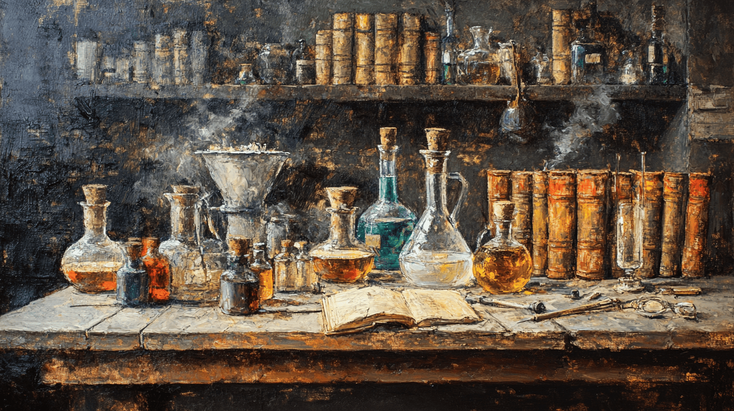 image of an alchemists study