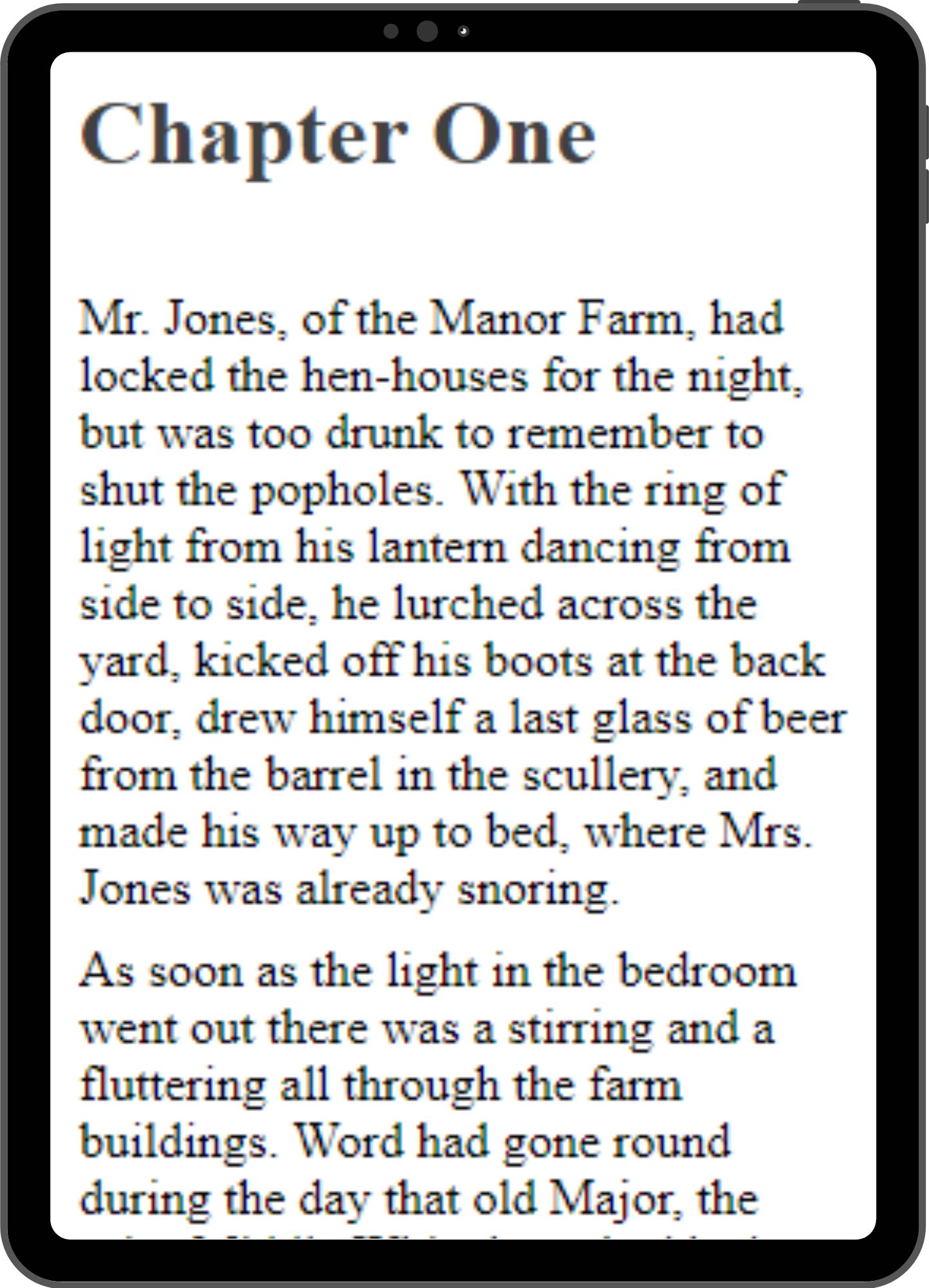 Sample page mock-up