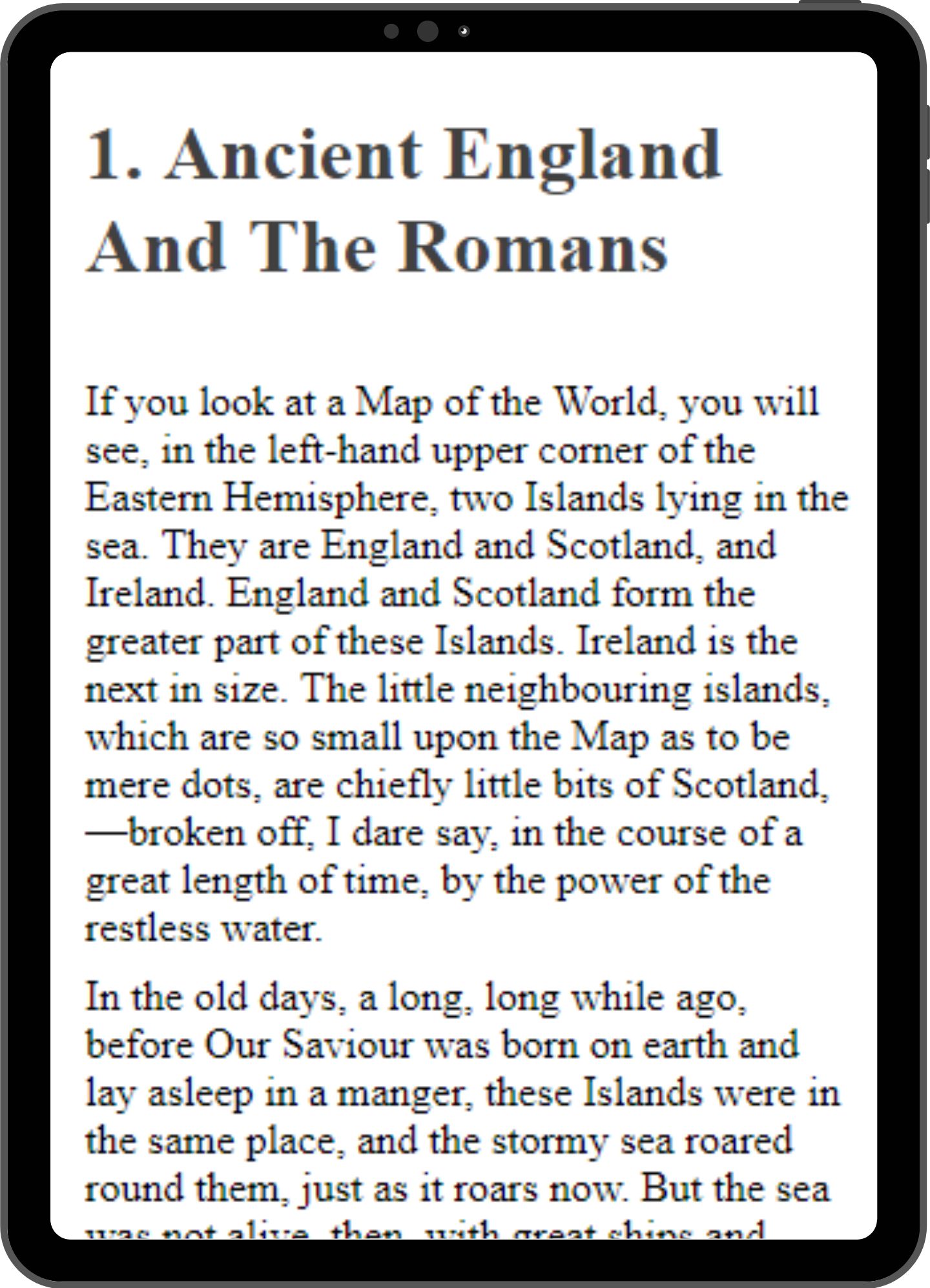 Sample page mock-up