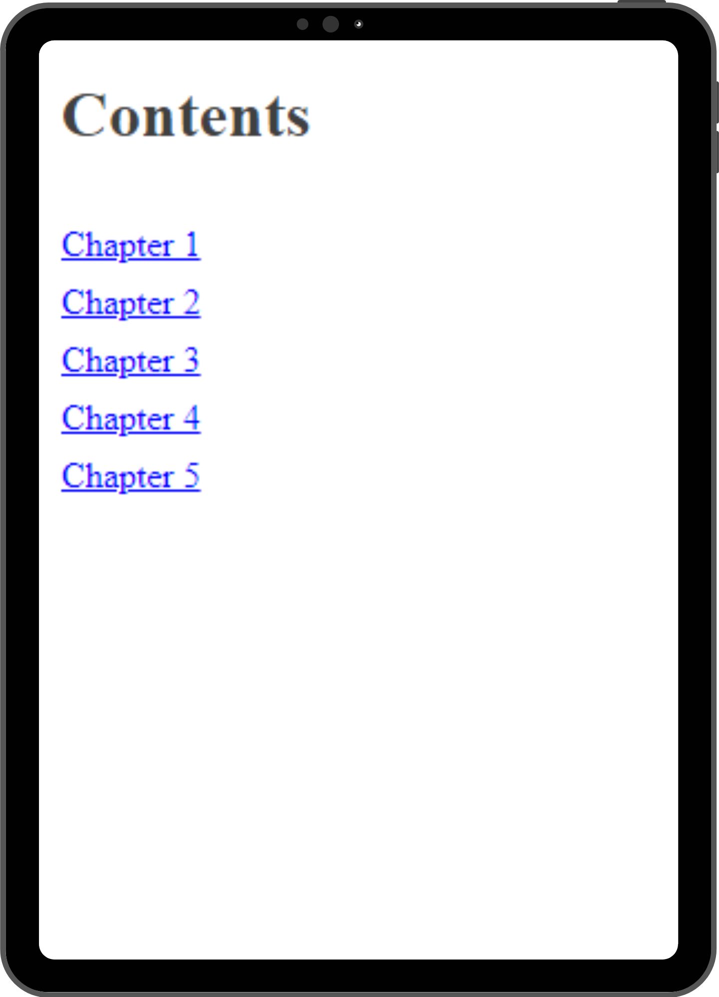 Table of contents mock-up