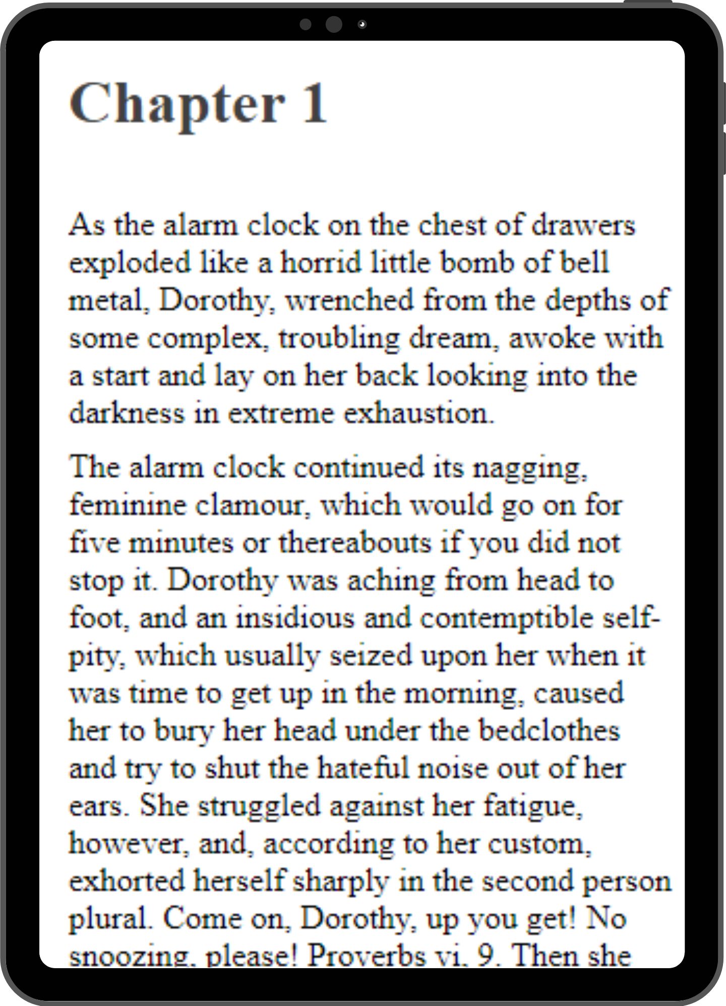 Sample page mock-up