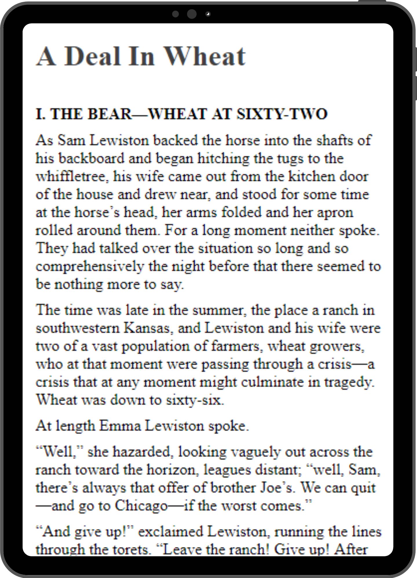 Sample page mock-up