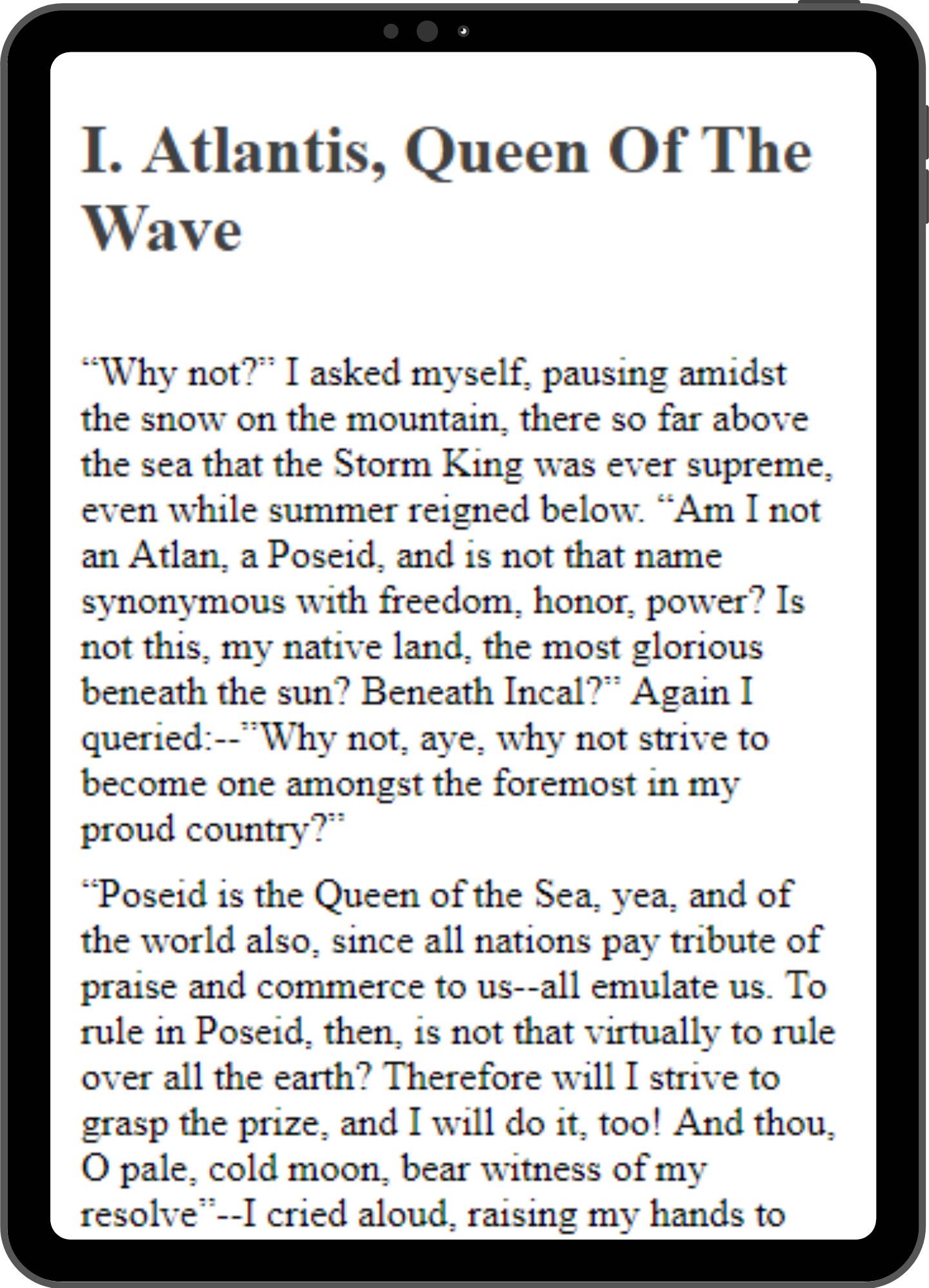 Sample page mock-up