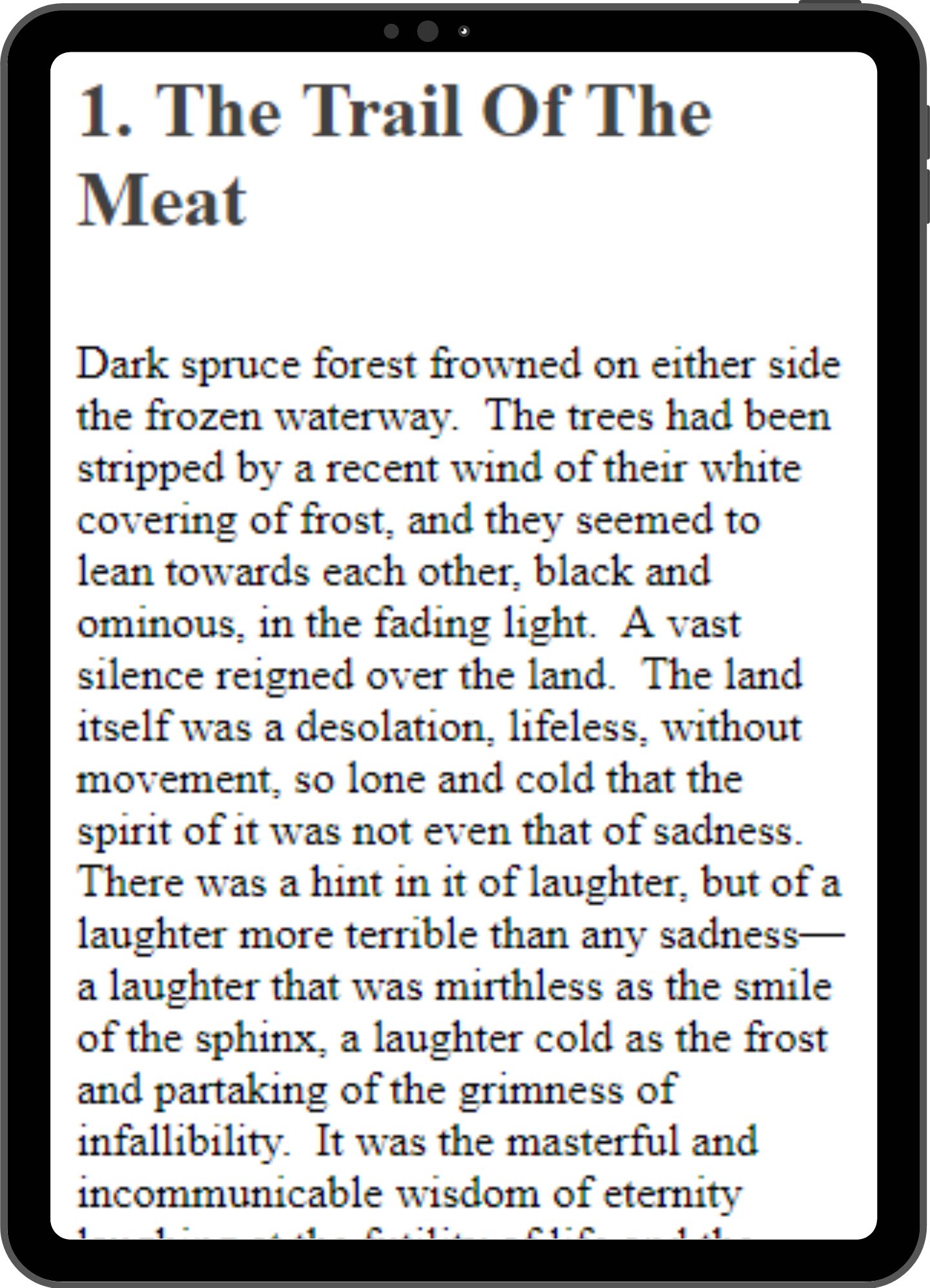 Sample page mock-up