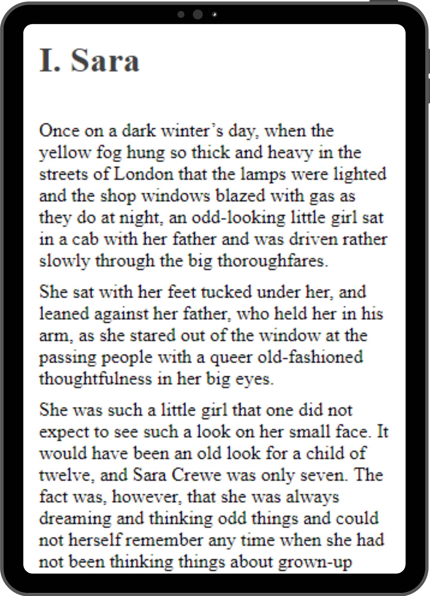 Sample page mock-up