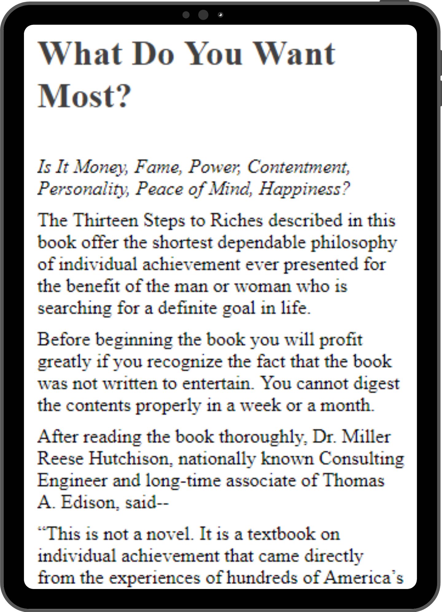 Sample page mock-up