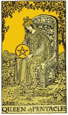 PENTACLES. QUEEN