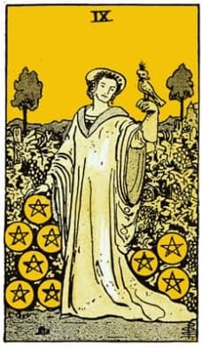 PENTACLES. NINE