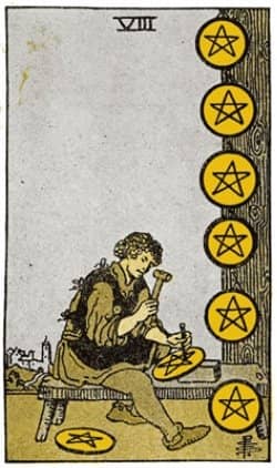 PENTACLES. EIGHT