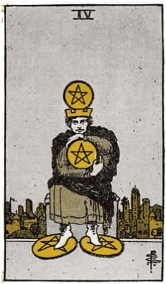 PENTACLES. FOUR