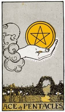 PENTACLES. ACE