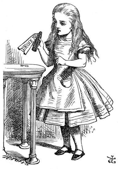 Alice with the 'Drink-Me' potion