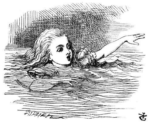 Alice swimming her own tears