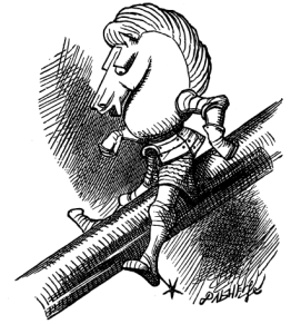 The White Knight is sliding down the poker