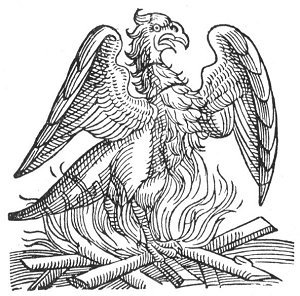 THE PHŒNIX ON ITS NEST OF FLAMES