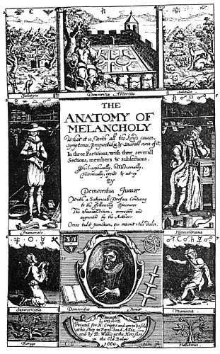 THE TITLE PAGE OF BURTON'S ANATOMY OF MELANCHOLY.