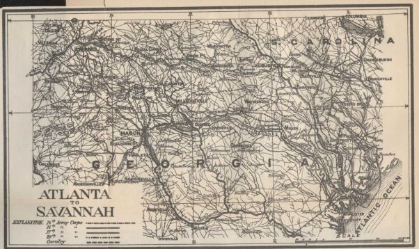 Map--Atlanta to Savannah.